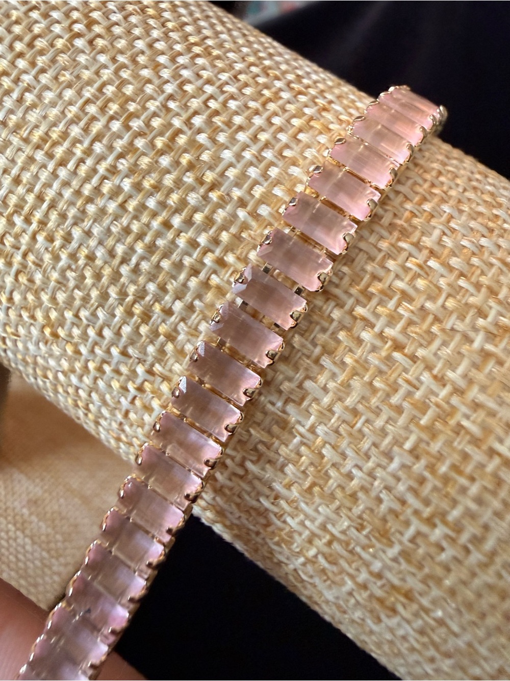 Delicate Pink Stone Tennis Bracelet - Women Jewelry
